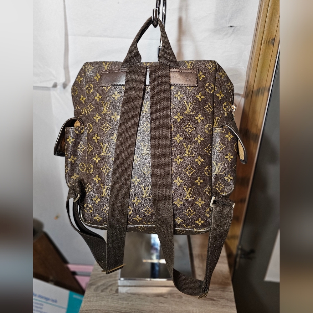 Designer Inspired Monogram Canvas Backpack- EUC - image 6